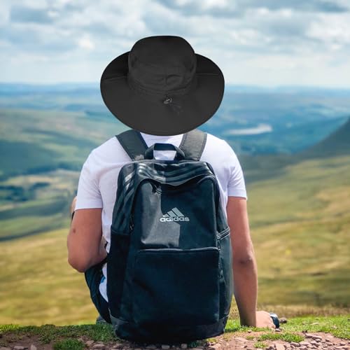 Sun Hat for Men/Women, UPF 50+ Fishing Hat,Waterproof Wide Brim Bucket Hat Foldable Boonie Hat for Hiking Garden Safari Beach - color: Navy