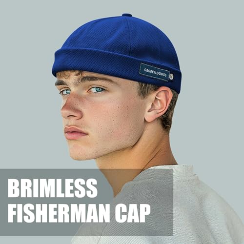 CLAPE Watch Cap Work Beanie Corduroy Docker Leon Brimless Hat Rolled Cuff Harbour Hat - color: Ct18-blue