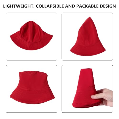 BASSDASH UPF50+ Fishing Bucket Hat for Men Women Lightweight Water Resistant Packable Outdoor Summer Sun Hats FH13 - color: Red