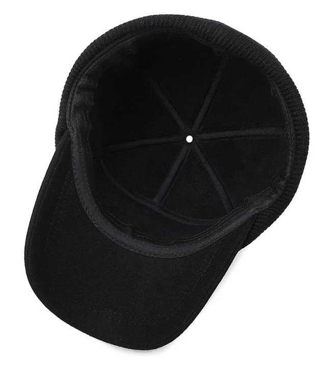 Mens Winter Beanie Hat Earflaps with Brim and Scarf Snow Ski Caps Baseball Cap for Outdoor Sport