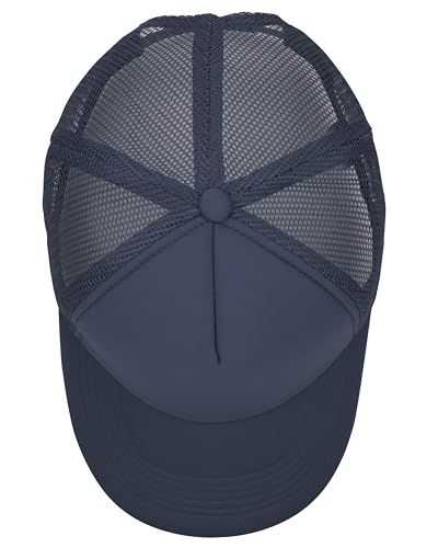 Gelante 12 Pcs Sublimation Blank Trucker Hats - 5 Panel Mesh Snapback Baseball Cap Bulk - color: Whitenavy