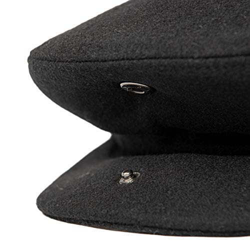 Men Wool Plaid Ivy Gatsby Newsboy Cap - color: Black, size: 7 7/8