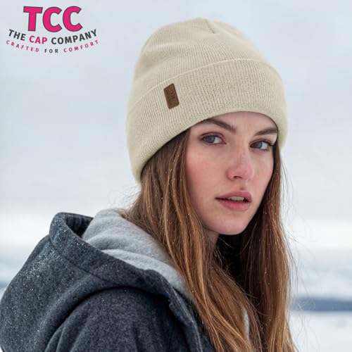 Beanie for Men Women | Cuffed Thick Soft Knitted Unisex Winter Hat Beanies Skull Cap - color: A09- Beige