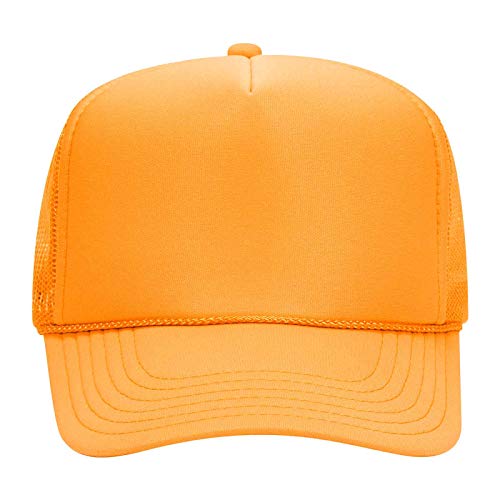 OTTO Wholesale 12 x Polyester Foam Front 5 Panel High Crown Mesh Back Trucker Hat - (12 Pcs) - color: Gold