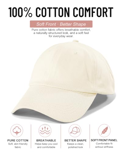 Lvaiz Womens Satin Lined Baseball Cap Washed Cotton Adjustable Dad Hat - color: Beige