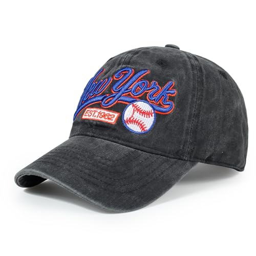 Baseball Cap Unstructured Classic Vintage Embroidered Ball Hat Men Women - color: New-york