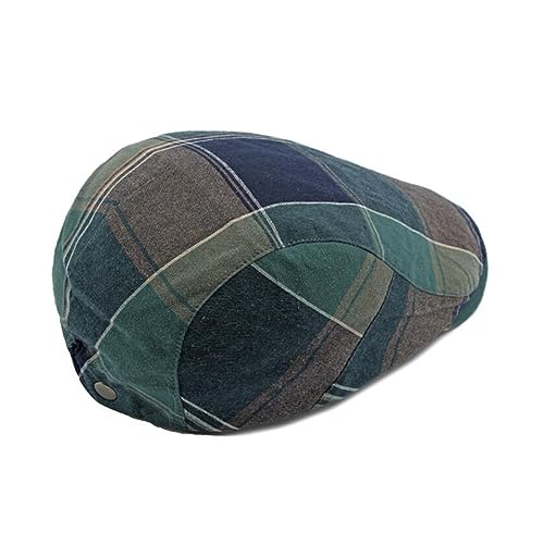 2 Pack Mens Newsboy Flat Cap Plaid Ivy Gatsby Cabbie Driving Golf Hat Beret - color: 2 Pcs Set F