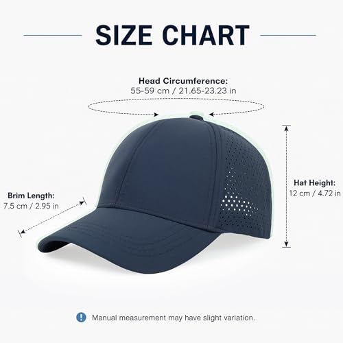 Quick Dry Baseball Cap Mesh Snapback Hat Golf Ball Cap for Men Women - color: Navy Blue