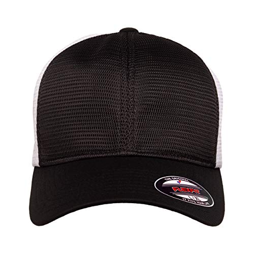 Flexfit Men's 360 Omnimesh Cap - color: Black/White, size: Large-X-Large