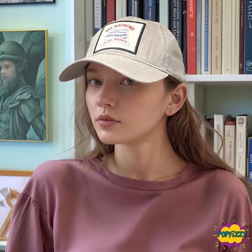 Popfizzy Funny Hats for Men and Women, Fun Adult Baseball Cap, Funny Birthday Gifts for Women and Men, Cool Dad Hat Gift Idea - color: Weekend is All Booked (Grey)