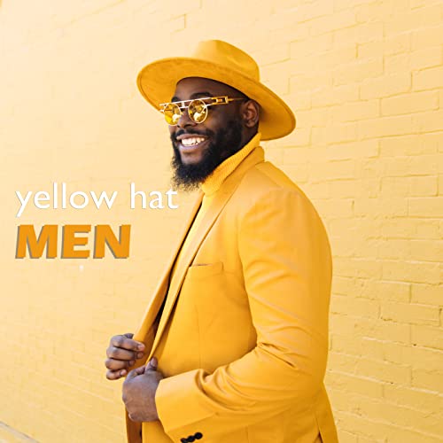 Fedora Hats for Men Wide Brim Panama Hat with Classic Belt - color: Yellow