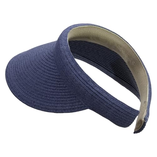 Womens Clip On Toyo Braid Visor - color: Blue