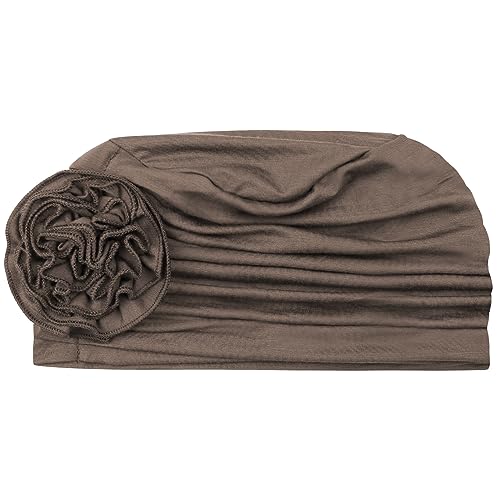 Alnorm Flower Design Chemo Hair Loss Caps Cancer Headwear for Women - color: Brown