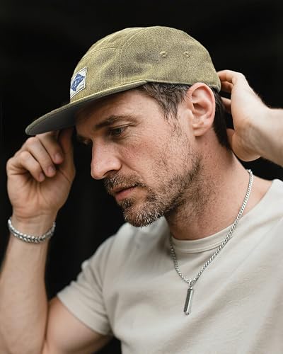Croogo 5 Panel Hat Flat Brim Baseball Cap for Men Women Vintage Streetwear - color: 5p02-khaki