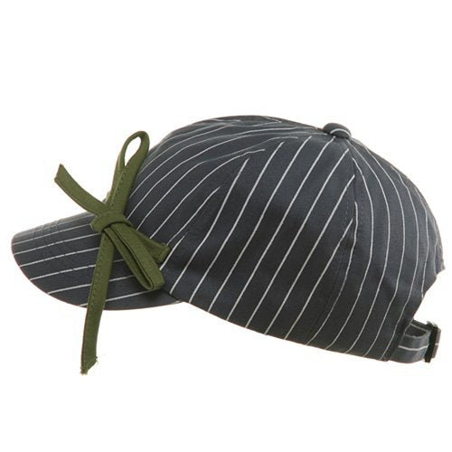e4Hats.com Ladies White Stripe 6 Panel Newsboy Hat - color: Grey