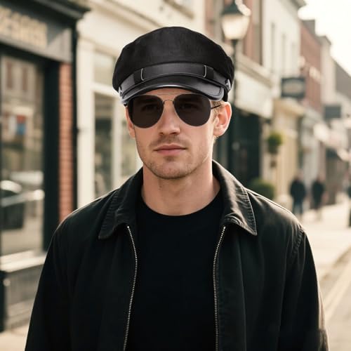 Gvhntk Yacht Boat Sailor Captain Hat/Police Hat/Chauffeur Hats Cap for Men Women Newsboy Cap Officer Cop Cosplay Costume Hats - style: Chauffeurs
