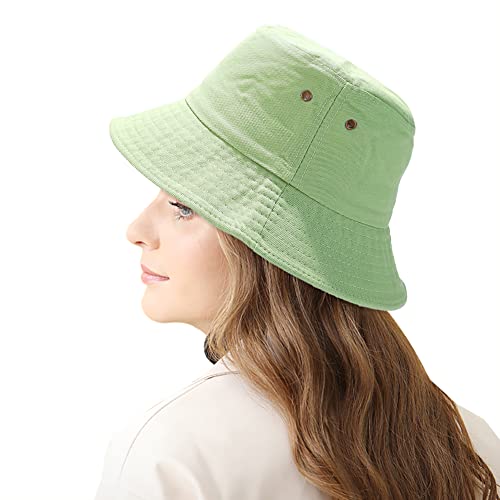 Unisex Bucket Hat Summer UPF 50+ Sun Protection Outdoor Beach Fishing Travel Hiking Hat - color: Light Green