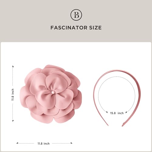 BABEYOND Fascinators Hats for Women Layered Flower Tea Party Derby Hats - color: Nude Pink