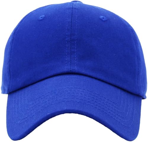 KBETHOS Classic Unisex Cotton Adjustable Low Crown Baseball Cap – Plain Dad Hat - color: Royal Blue (1 Pack)