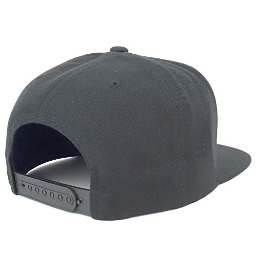 Trendy Apparel Shop Flexfit DAD Capital Embroidered Structured Flatbill Snapback Cap - color: Charcoal, size: XX-Large