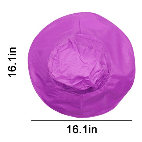 Women Summer Rain UV UPF 50 Sun Protection Wide Brim Hat - Foldable Bucket Sun Hat - color: Rose Red