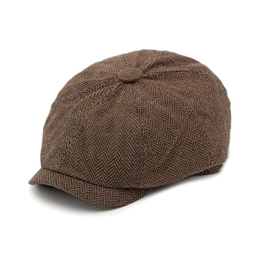 남성용 클래식 뉴스보이 플랫 캡 개츠비 아이비 캐비 모자 - color: A-Coffee