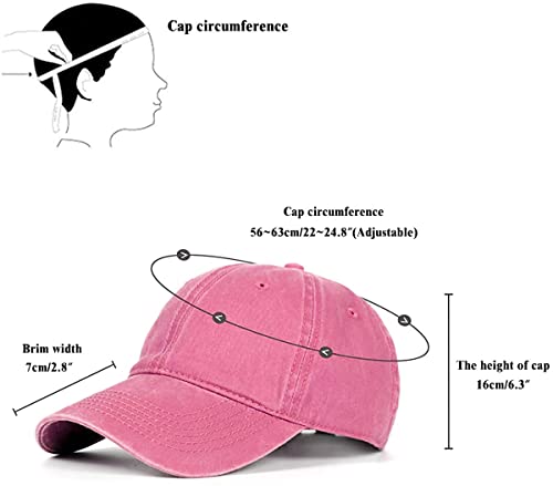 Glamorstar Classic Unisex Baseball Cap Adjustable Washed Dyed Cotton Ball Hat - color: Pink a