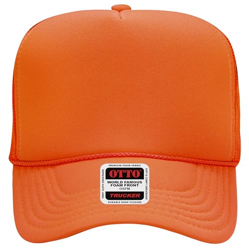 BROTHER TRUCKERS The World's Greatest Neon Colored Trucker Hat Blanks - Wholesale Bulk Unisex Snapback Hats - color: Neon Orange Poly