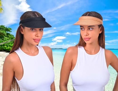3 Pieces Clip On Visors Women Men Visor Outdoor Sports Golf Hat - color: Black, Brown, Gray