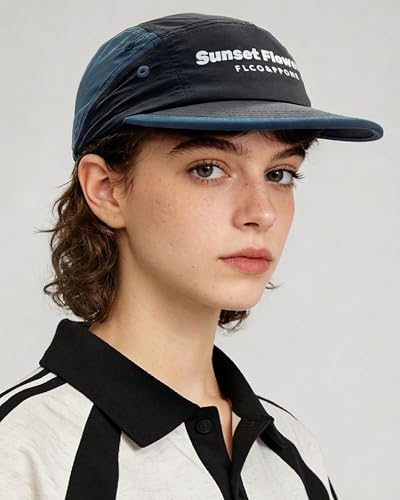 CLAPE Men's 5 Panel Running Hat, Lightweight Quick-Drying Flat Brim Cap - color: Dfb1-black