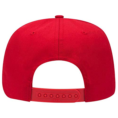 OTTO 6 Panel Pro Style Cotton Blend Twill Cap - color: Red