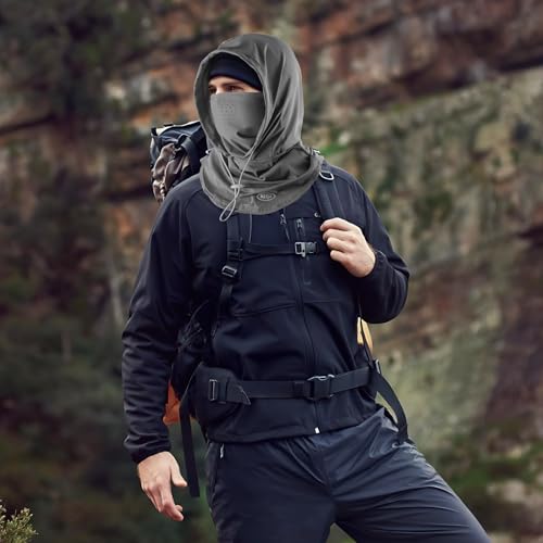 Summer Balaclava Face Mask with Breathable Holes Sun Face Shield for Men - color: Dark Gray