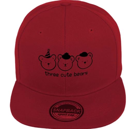 ZH Plain Flat Brim Snapback Baseball Caps Adjustable Blank Baseball Caps Wholesale 12 Pack - color: Red