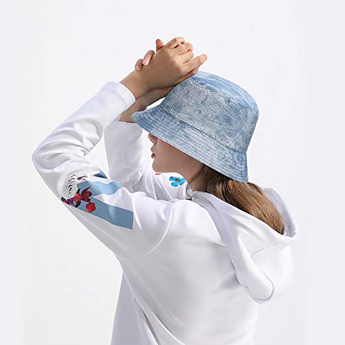 XYIYI Cute Bucket Hat Beach Fisherman Hats for Women, Reversible Double-Side-Wear - color: Jean