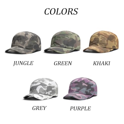 Camouflage Short Brim Baseball Caps Mens Quick Dry Unstructured Breathable Cap 5 Panel Ultra-Thin Umpire Hats K516 - color: Grey