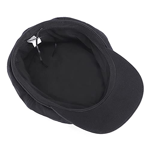 Newsboy Cabbie Baker boy hat Beret Cap for Women Pageboy Visor Paperboy Hat Sailor Fiddler Hat Adjustable - color: 1997-black