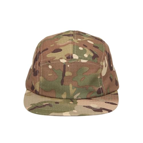 WITHMOONS Low Profile 5 Panel Hat Cap Waterproof Golf Camp Fishing Lightweight Jockey Flat Bill YZ20114 - color: Camobeige, size: Large