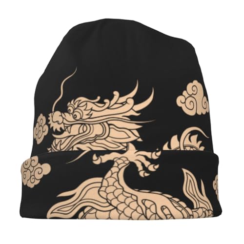 Beanie Hat for Men Women Slouchy Beanie Skull Sleep Cap Soft Lightweight Chemo Hat Stretch Cancer Headwear - color: Dragon