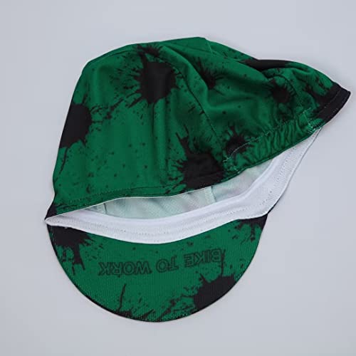 Funny Cycling Cap - Polyester Skull Cycling Hat-Under Helmet -Cartoon Cycling Helmet Liner Breathable&Sweat Uptake - color: Chun-green
