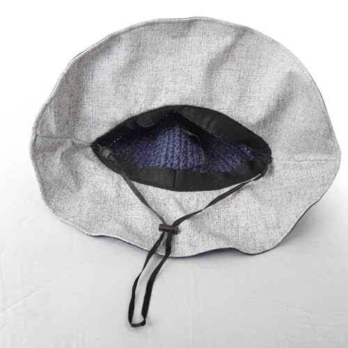 Women’s Packable Sun Hat, Wide Brim Foldable Beach Hat, UPF 50+ UV Protection Travel Summer Hat with Adjustable Fit - color: Blue