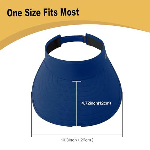 WANDER Sun Visor Hat Wide Brim Packable Large Beach Cap for Women - color: Royal Blue