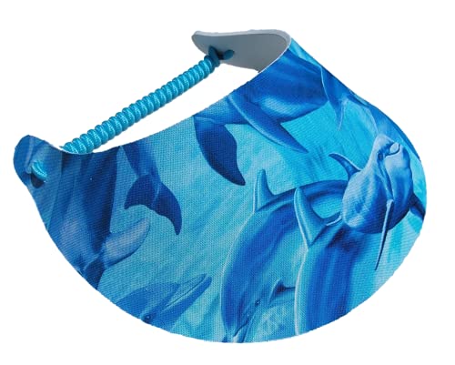 Women's Beautiful Designs Lightweight Packable Foam Visor for Sun Protection and Outdoor Activities - color: Dolphins
