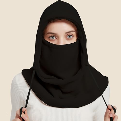 Cold Weather Microfleece Balaclava Hat Winter Warm Face Mask for Women Men Thermal Hooded Cover Medium