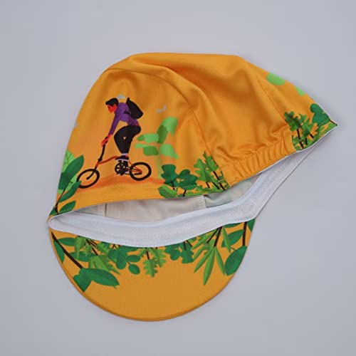 Funny Cycling Cap - Polyester Skull Cycling Hat-Under Helmet -Cartoon Cycling Helmet Liner Breathable&Sweat Uptake - color: Fuu-aa