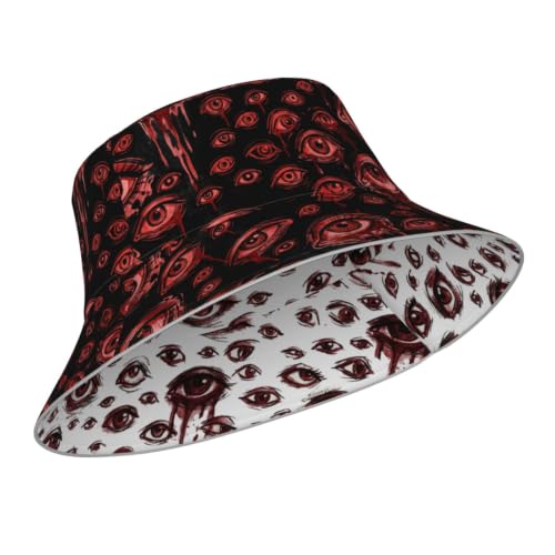 Funny Bucket Hat Packable Reversible Bucket Hats for Women Men - color: Eye