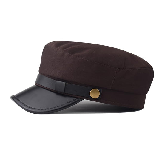 Unisex Chauffeur Hat for Men Women Captain Sailor Newsboy Cap Costume Hats - color: Coffee