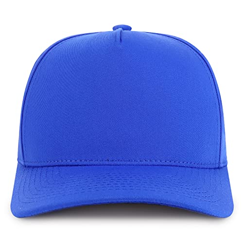 Trendy Apparel Shop Premium High Crown Cotton 5 Panel Pro Style Cap - color: Royal