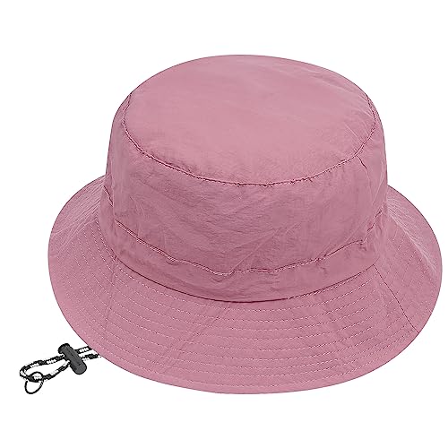 CLAPE Waterproof Bucket Hat Unisex Packable Rain Hat UV Protection Beach Sun Hat Quick Dry Fishing Safari Boonie Hat - color: Dfh07-pink