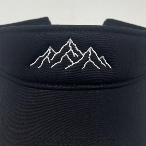Embroidered Adjustable Sun Visor for Women Men Outdoor Golf Tennis - color: Mountain/Black