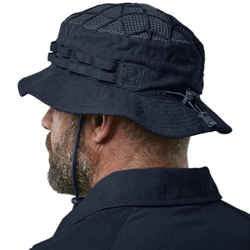 CQR Men's Tactical Boonie Hat, Breathable Packable Sun Hat for Hunting, Hiking, Fishing, Shooting, and Outdoor Activities - color: Sentinel Operator Navy, size: Small-Medium